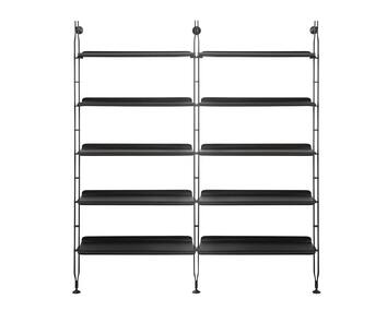 Adam Wood Hylla med tio hyllplan och tre gavlar i Black Ash / Black