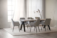Carradale matbord 220 cm, vitpigmenterad ek, ben V | Rowico