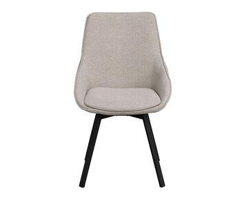 Alison stol i beige tyg, svarta metallben