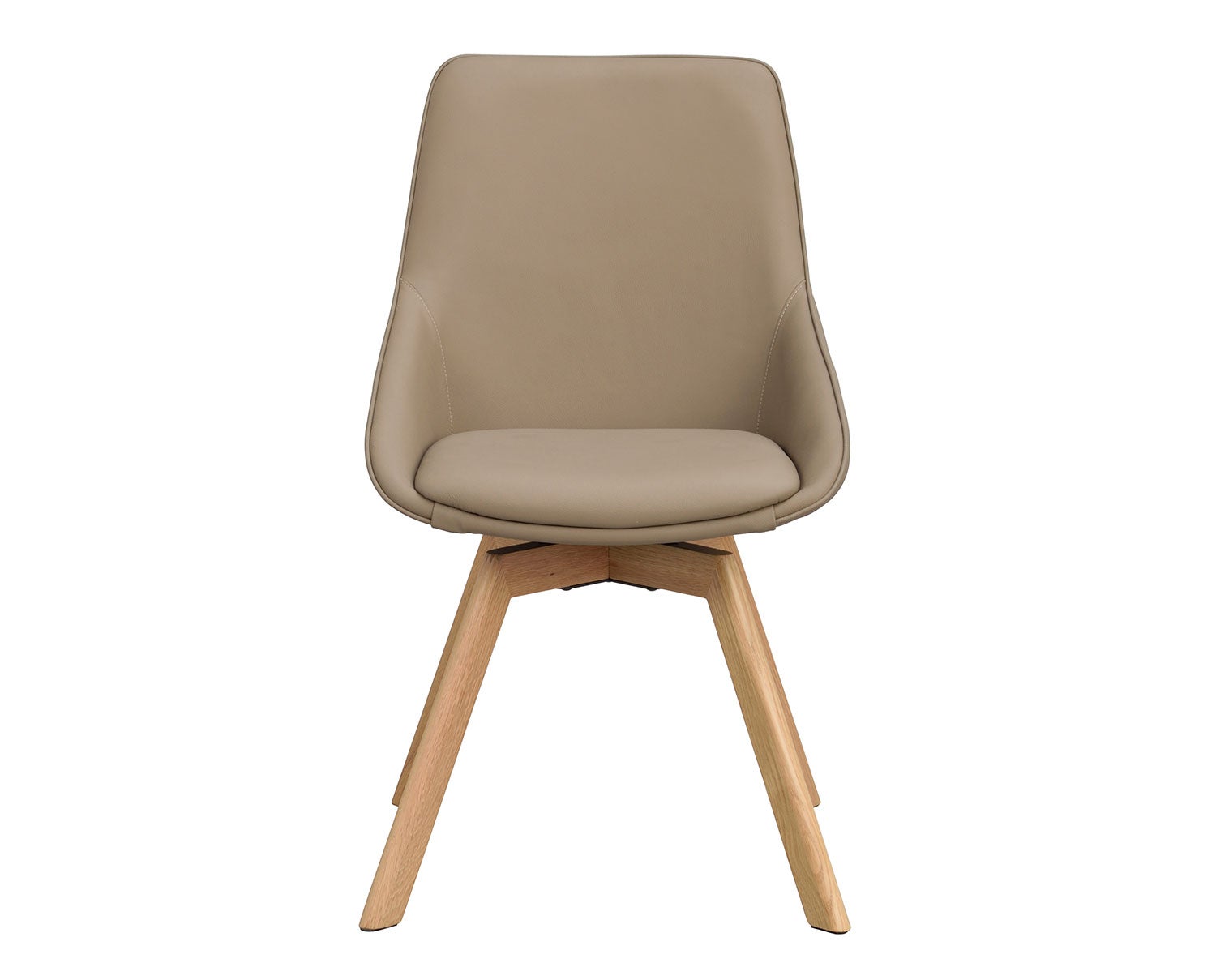 Alison stol i beige läder, ekben