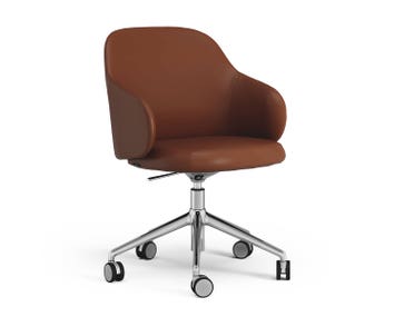 Pillo-Arm-Chair-Elmo-Soft-33001-Brown-Polished-Aluminium