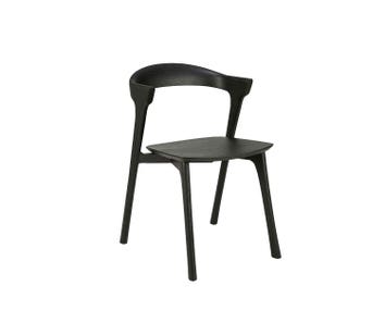 Bok Stol Svartlackad Ek Träsits