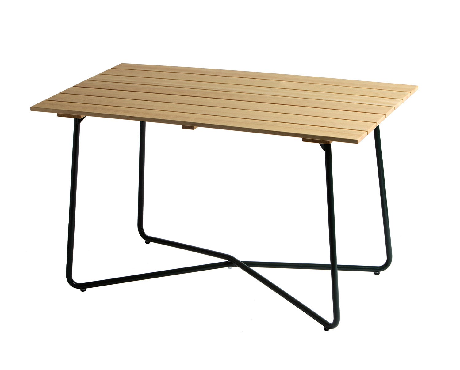 Bord B25A i oljad furu med grönt stativ