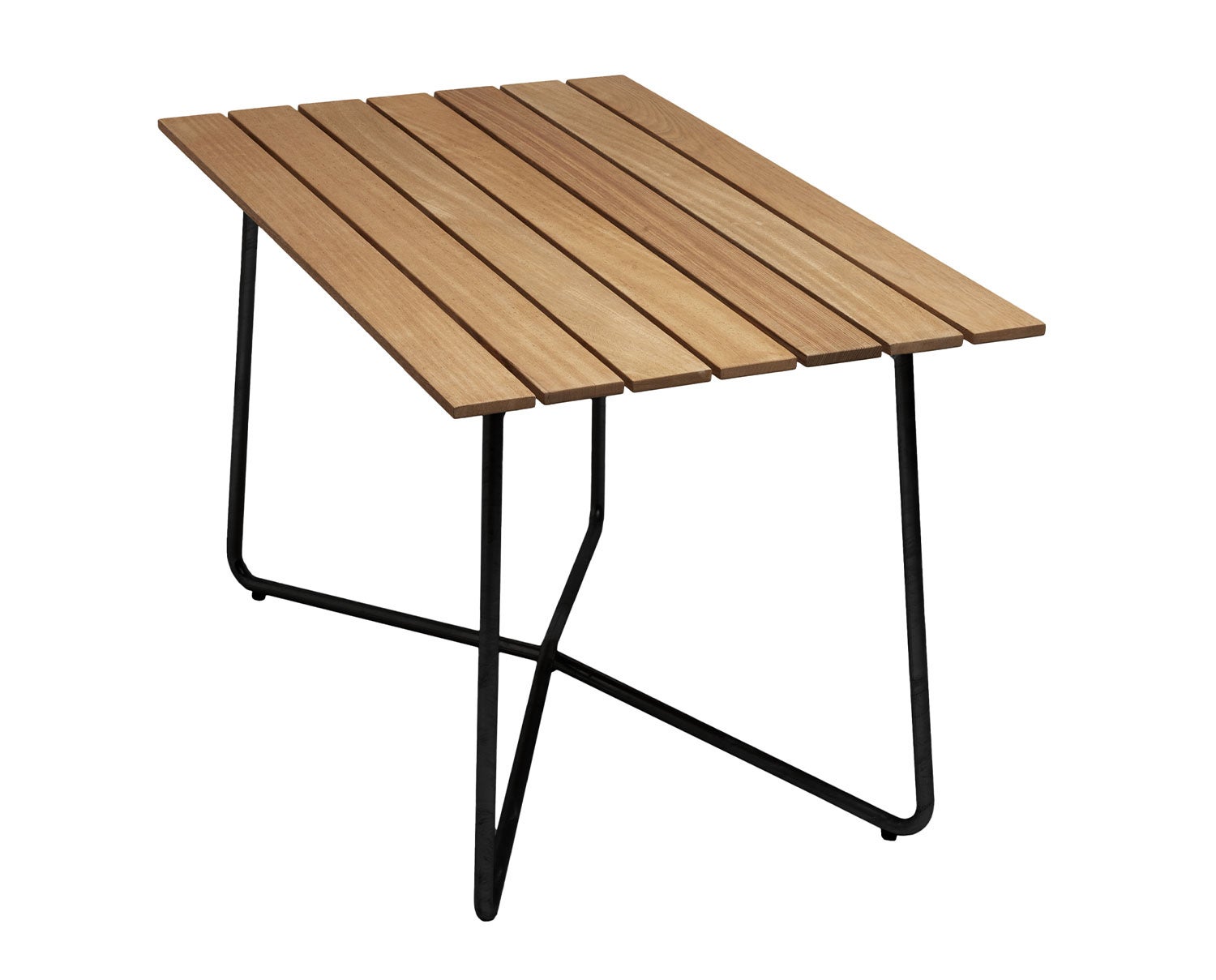 Bord B25A i oljad ek med svart stativ