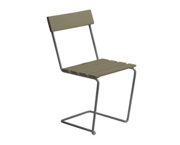 Stol 1 i ljusgrön lackad ek med varmförzinkat stativ