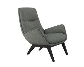 Moro Fåtölj i tyget Copparo Slate Grey med ben i svart ek