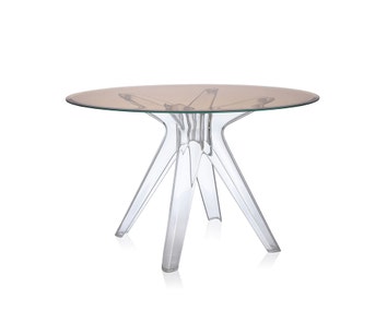 Sir Gio Matbord Runt Transparent Rosa