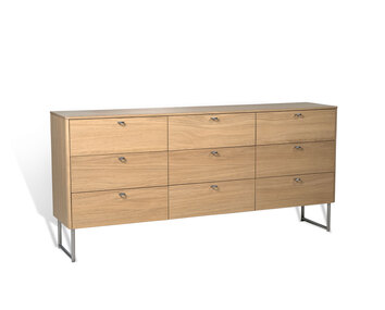 Deus Byrå med nio lådor i vitpigmenterad ek