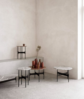 Floema Soffbord Ø40 | Runt | Grå Marmor