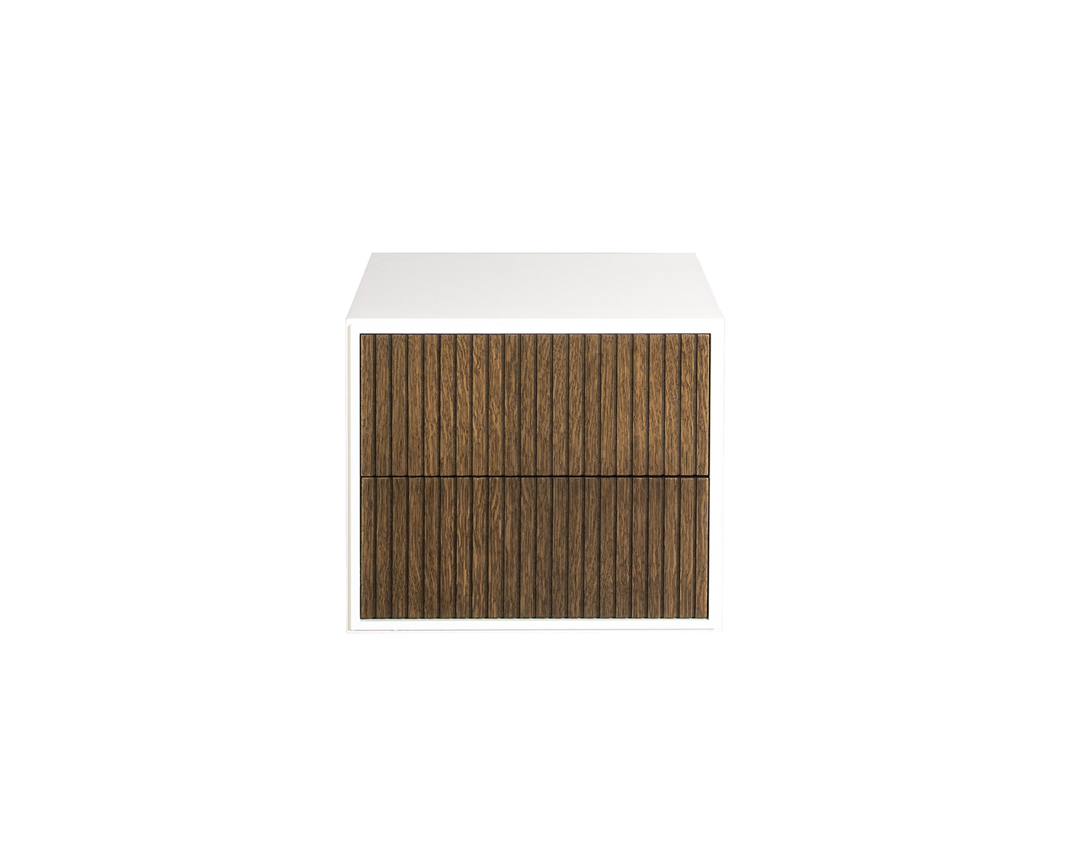 Line Sängbord Burned Walnut/ White Vägghängd
