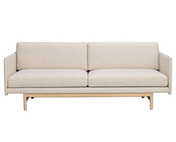 Hammond 3-sits soffa, beige tyg med vitpigmenterad ek | Rowico