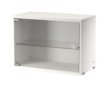 String Skåp med glasdörr i vit