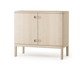 Prio Skåp Låg med trädörrar i ljus mattlackad björk