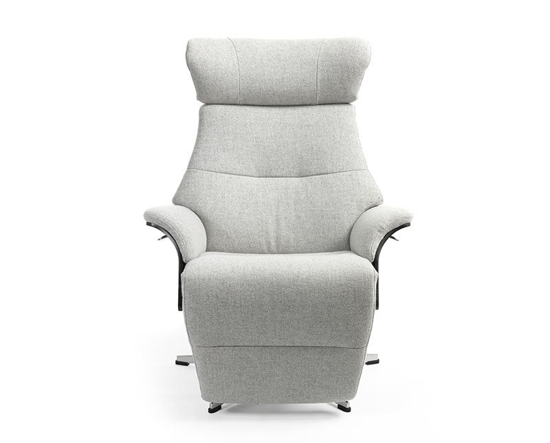 Air med inbyggt fotstöd. Svart ek - Tyg Mika Light Grey