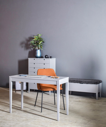 Klinte Laptopskrivbord Grålack med orange stol