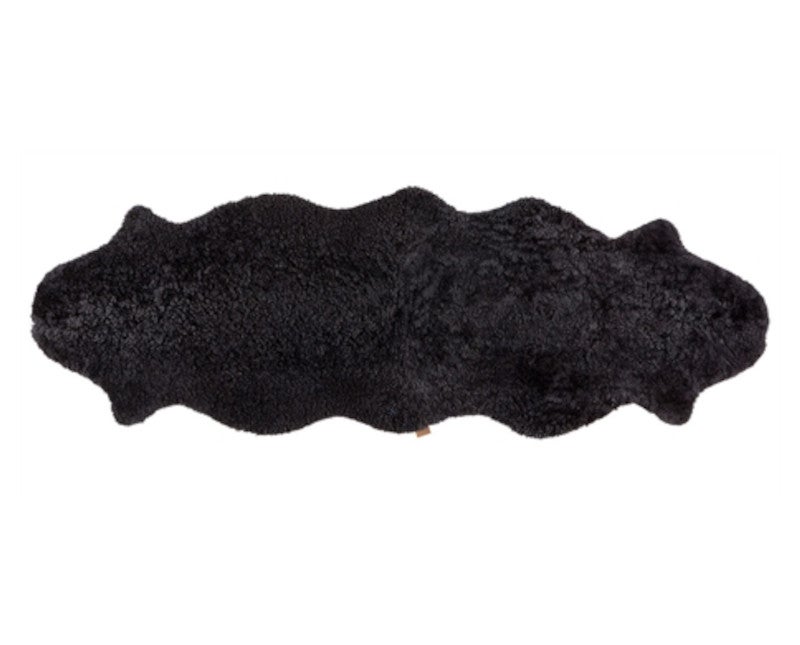 Ella korthårigt fårskinn 2 skinn 200x60 Svart
