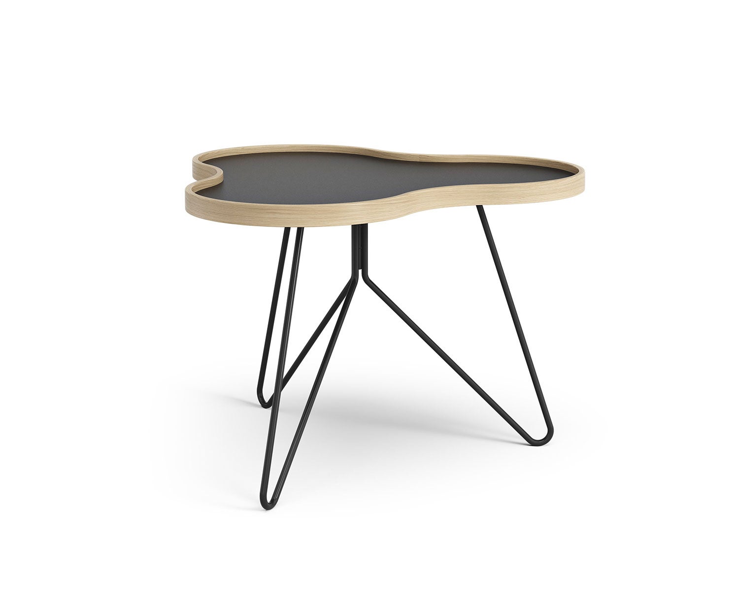 Flower-Table-66x62-Black-Laminate-Oak-Black-Metal-H45