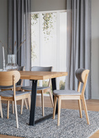 Brooklyn matbord U-ben, Ek 220 cm. Cato stol
