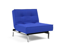 Splitback Fåtölj med kromben i tyget 512 Elegance Ultramarine