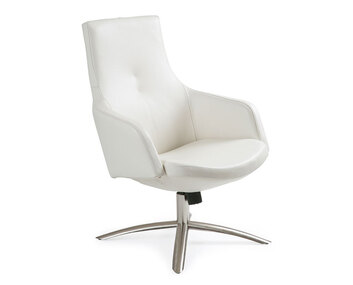  Joy Fåtölj | Låg i vitt läder (Fantasty)