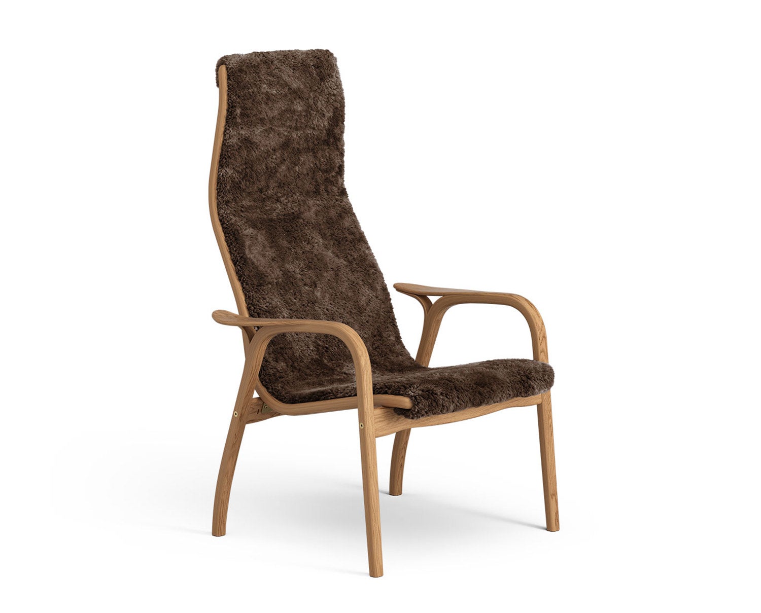 Lamino Fåtölj Oljad ek i fårskinn Espresso