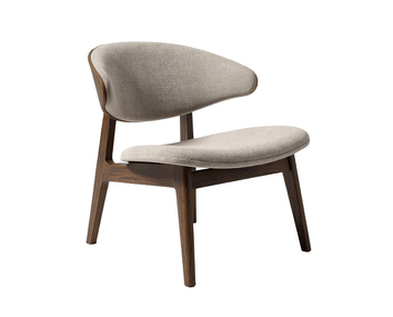 Kristensen & Kristensen Ram Shell Lounge Chair i antik brunoljad ask och tyg