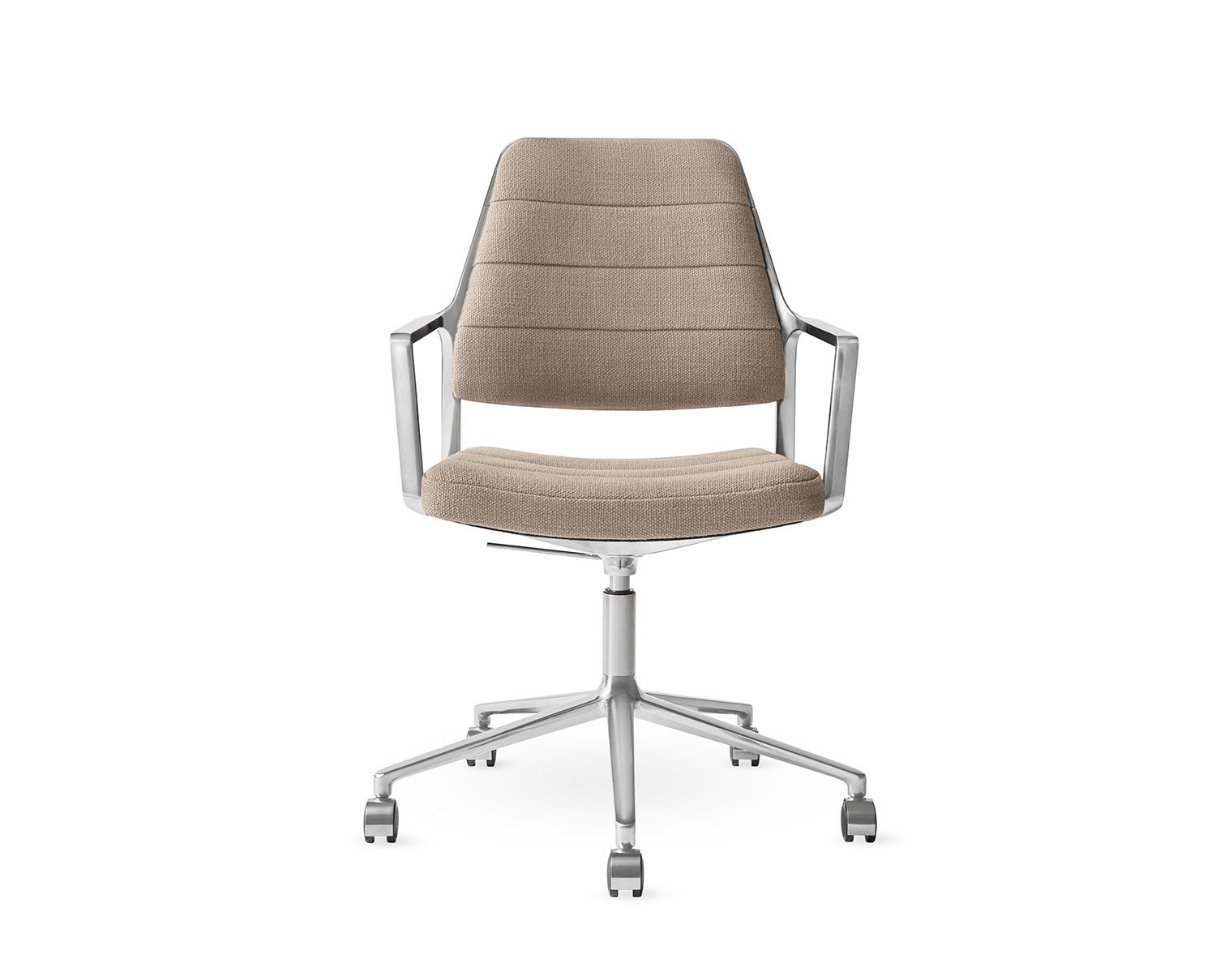Vipp-455-Plus-Swivel-Chair-Dark-Sand-Textile-Castors