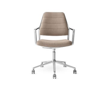 Vipp-455-Plus-Swivel-Chair-Dark-Sand-Textile-Castors