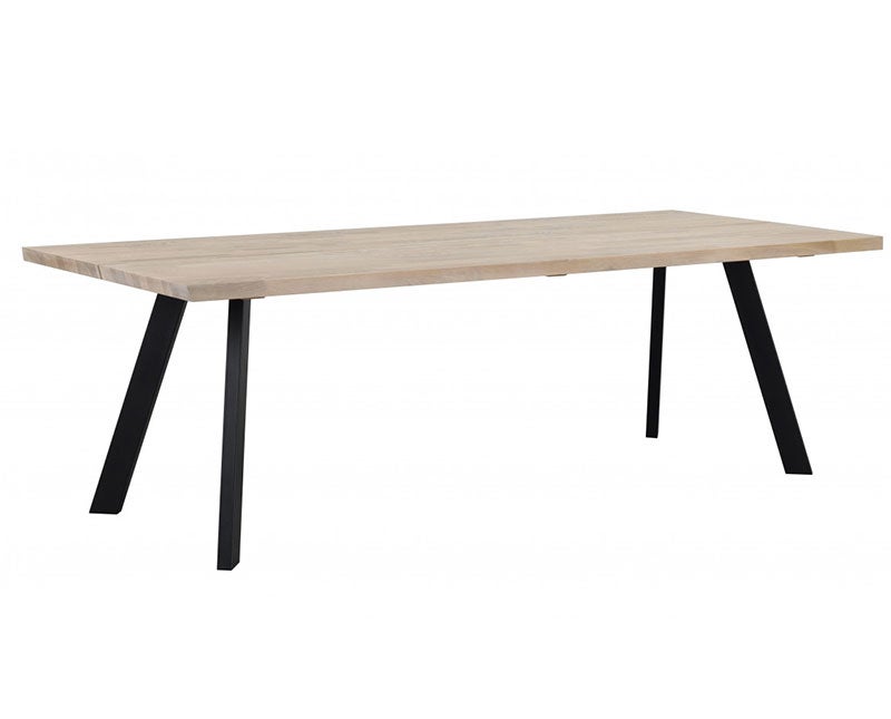 Fred matbord 240 cm i vitpigmenterad ek