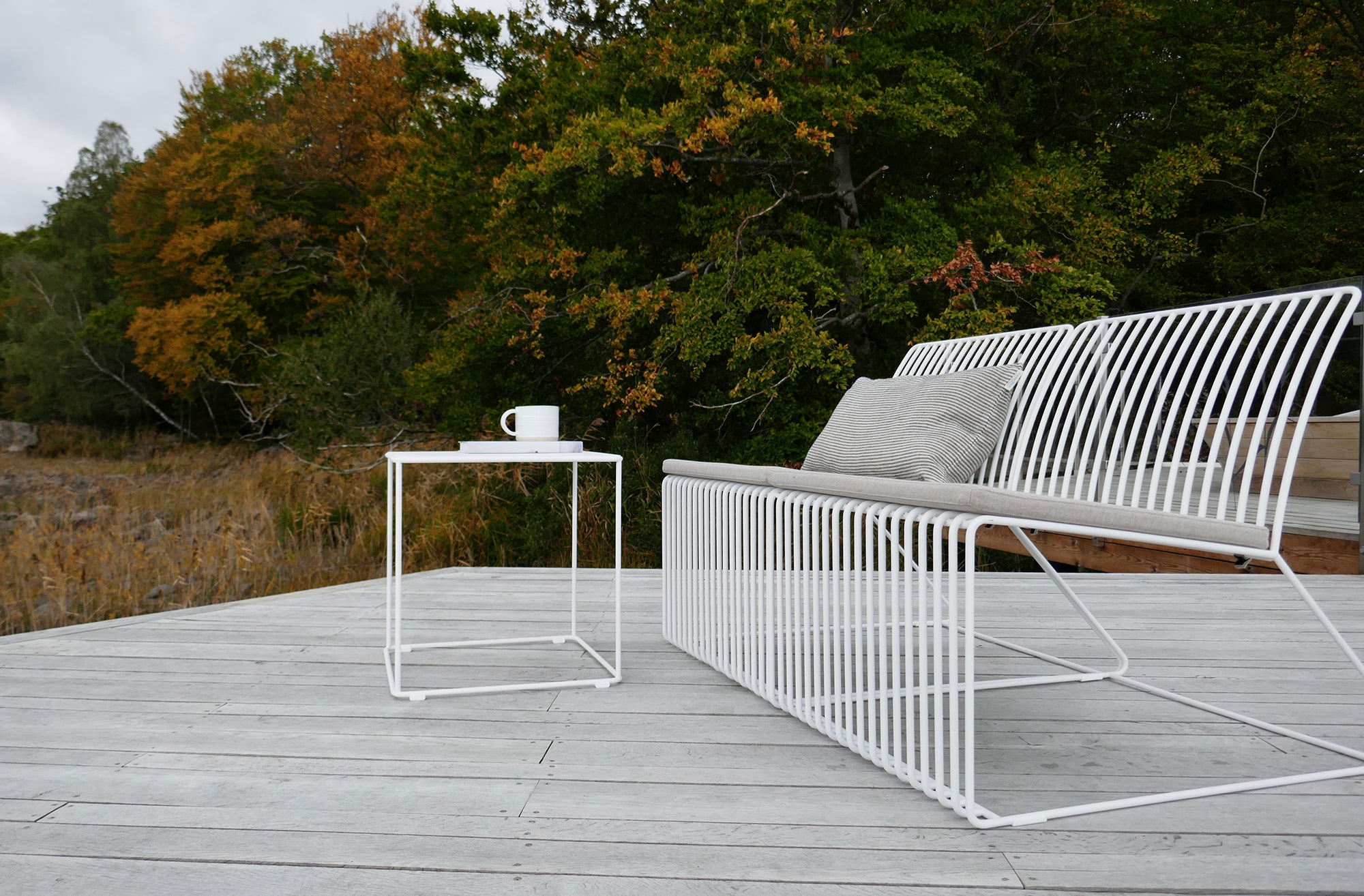 Barr Kvadrat Sidobord Vit