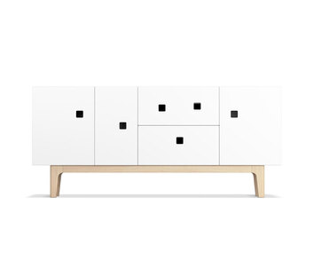 Peep M2 Mediamöbel i färgen Vit med ben i vitpigmenterad ek