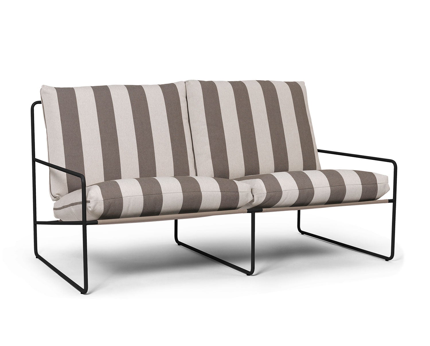 Desert Soffa 2-sits i utförandet Black/Stripe Chocolate