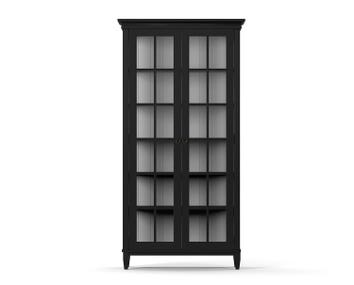 Stockholm Vitrinskåp med två dörrar och glassidor i utförandet Svart