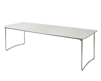 Bord B31 230 i vitlackad ek med varmförzinkat stativ