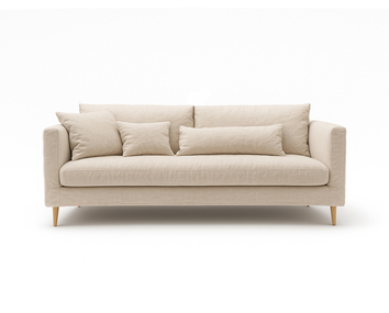Sits Lill beige soffa 2-sits LCV i tyg Caleido 1419 Natural och ekben