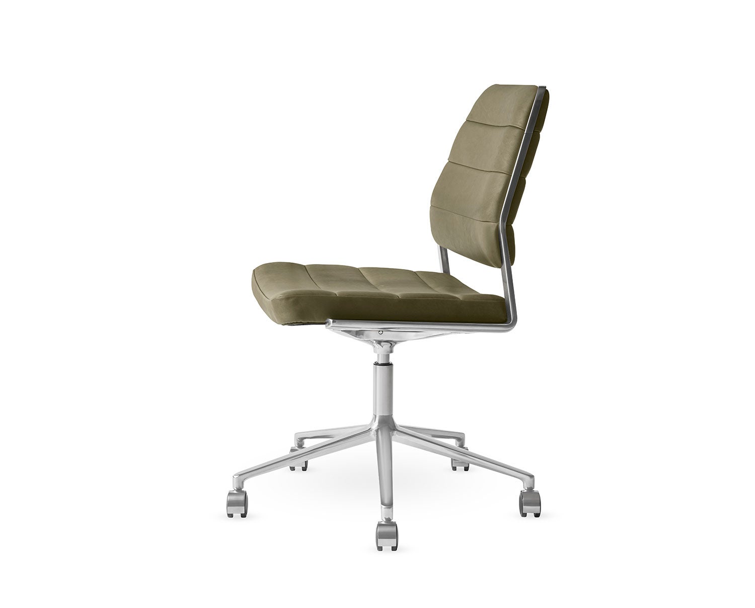 Vipp-454-Plus-Swivel-Chair-Bosco-Green-Leather-Castors-1