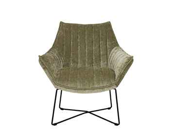 Egon fåtölj med dekorsöm tyg Eros Seagrass