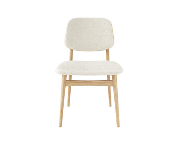 Carl Stol med stomme i vitoljad ek, med klädd sits i vitt tyg