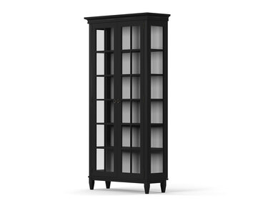 Stockholm Vitrinskåp med två dörrar och glassidor i utförandet Svart