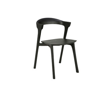 Bok Stol Svartlackad Ek Träsits