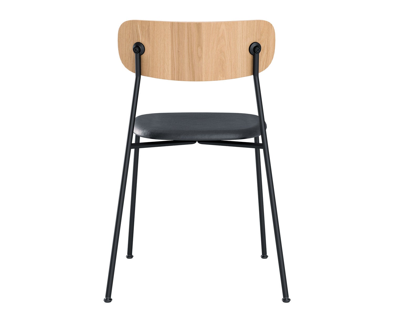 Scope stol vitpigmenterad mattlackad ek med svart lädsersits från Andersen Furniture