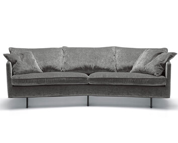 Julia soffa 3-sits XL svängd, tyg Elyot 14 Grey