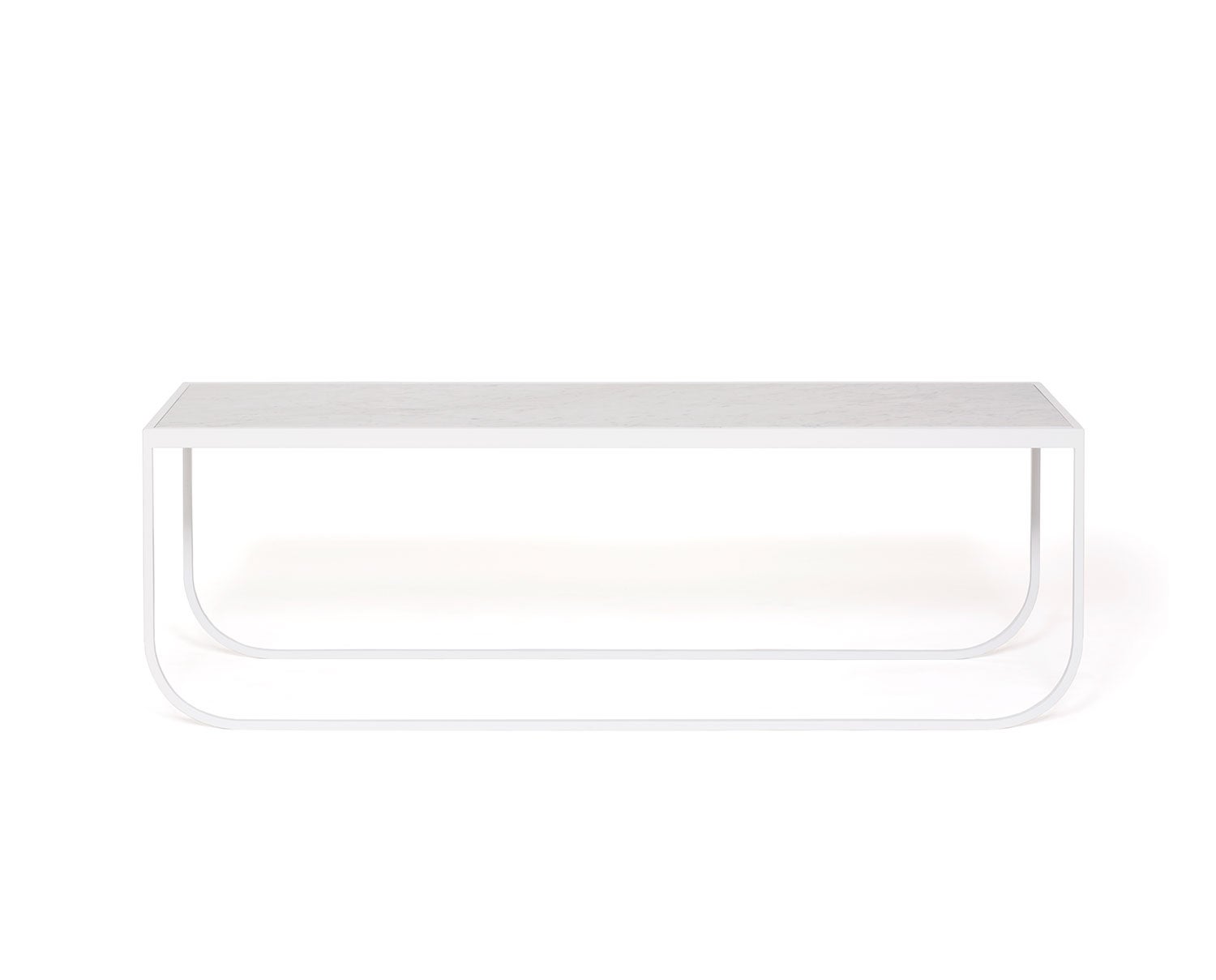 Tati Loungebord i bredd 120 i färgen Vit med stenskiva i Carrara