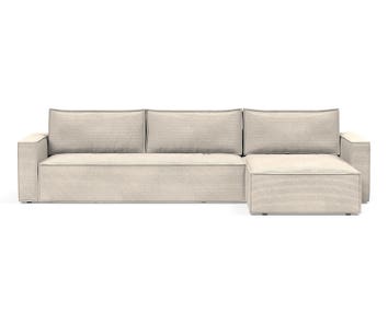 Newilla Bäddsoffa med divan klädd i tyget 594 Corduroy Ivory