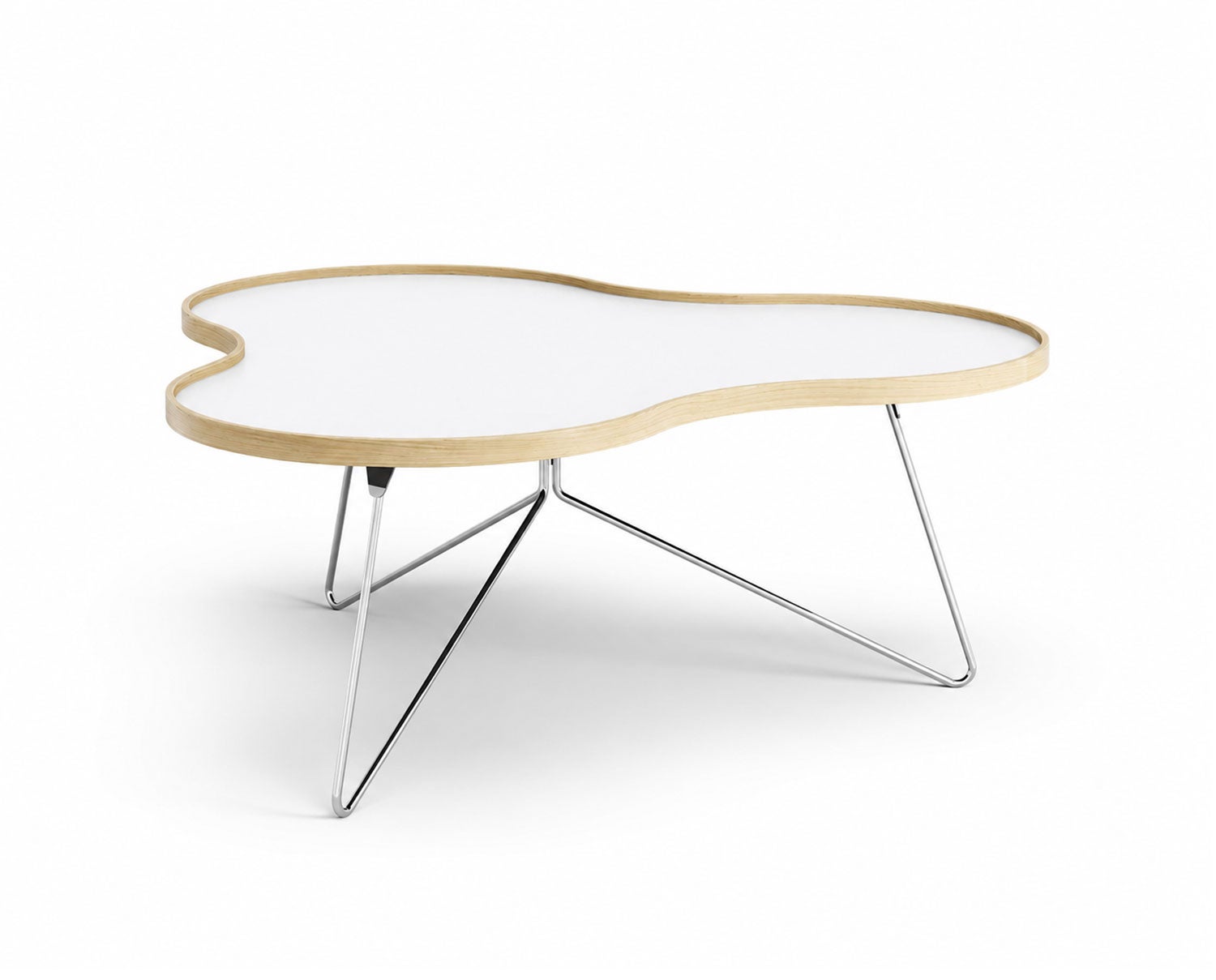 Flower-Table-114x107-White-Laminate-Oak-Chrome-Metal-H45