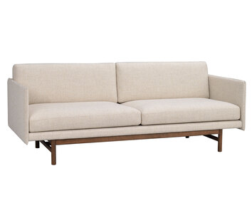 Hammond 3-sits soffa, beige tyg med brun ek | Rowico