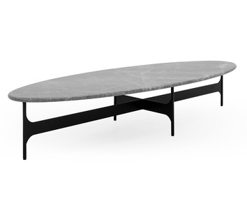 Floema Soffbord Ovalt Grå Marmor