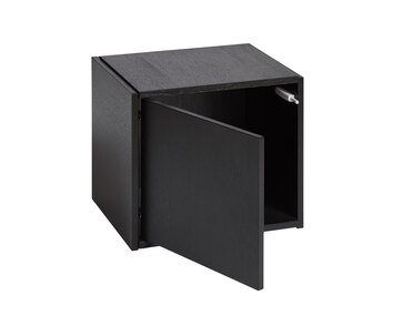 Woud-Bricks-Cube-Door-Left-Black