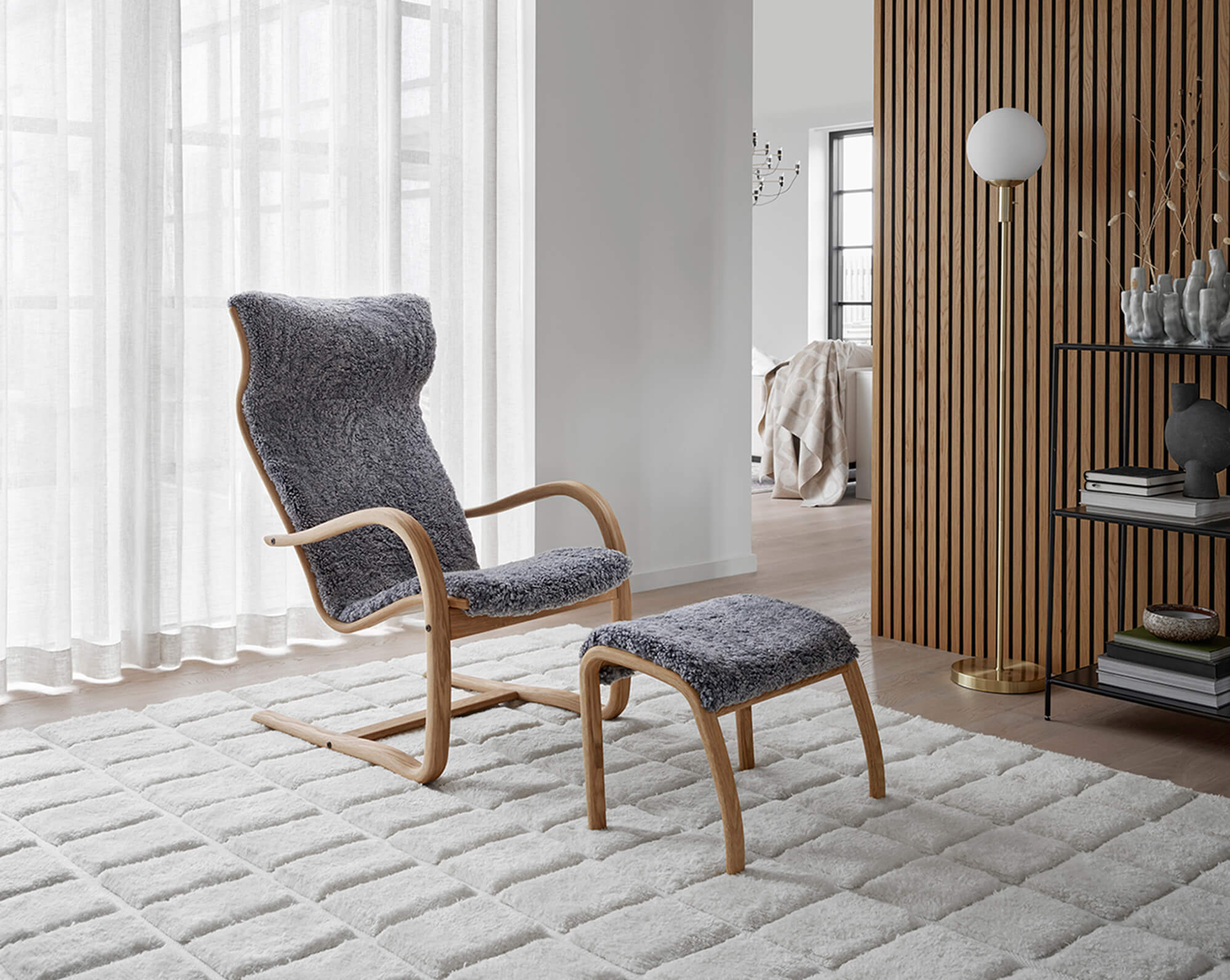 Gazell fåtölj i fårskinn