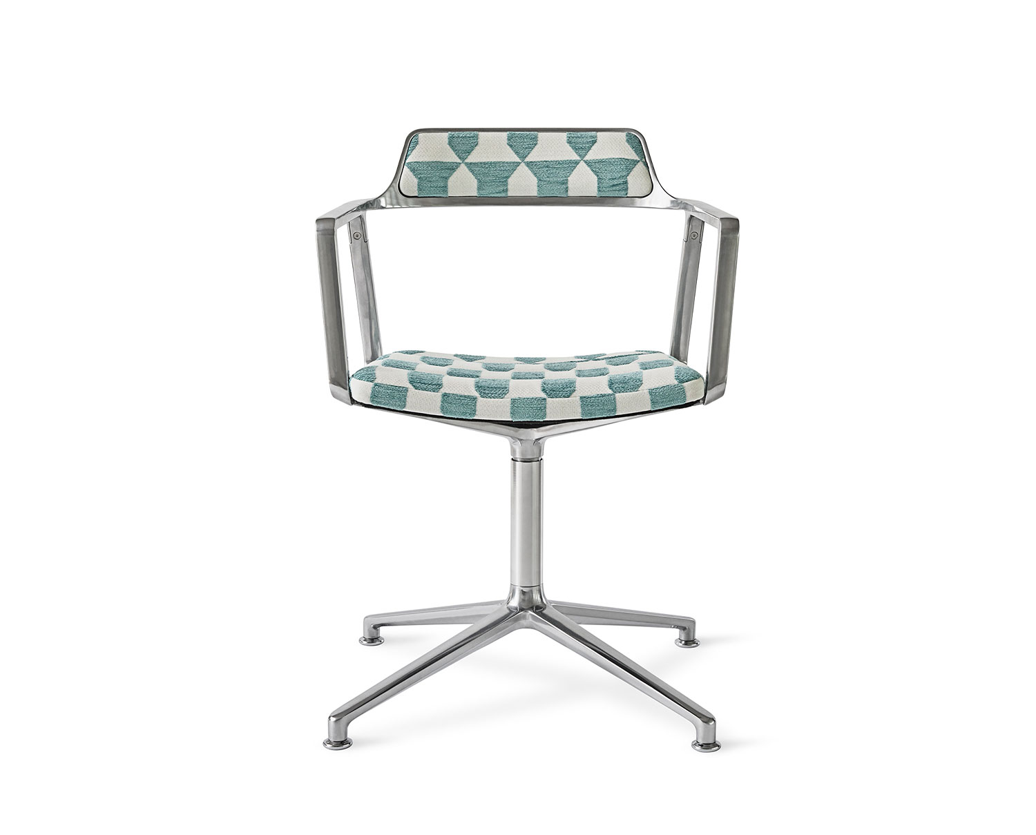 Vipp 452 Swivel Chair i tyget Lagrasse med stativ i polerat aluminium